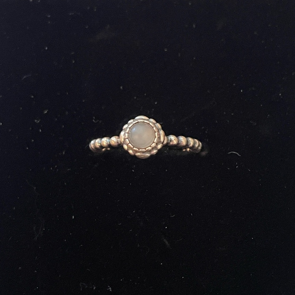 June Pandora moonstone Beaded Ring